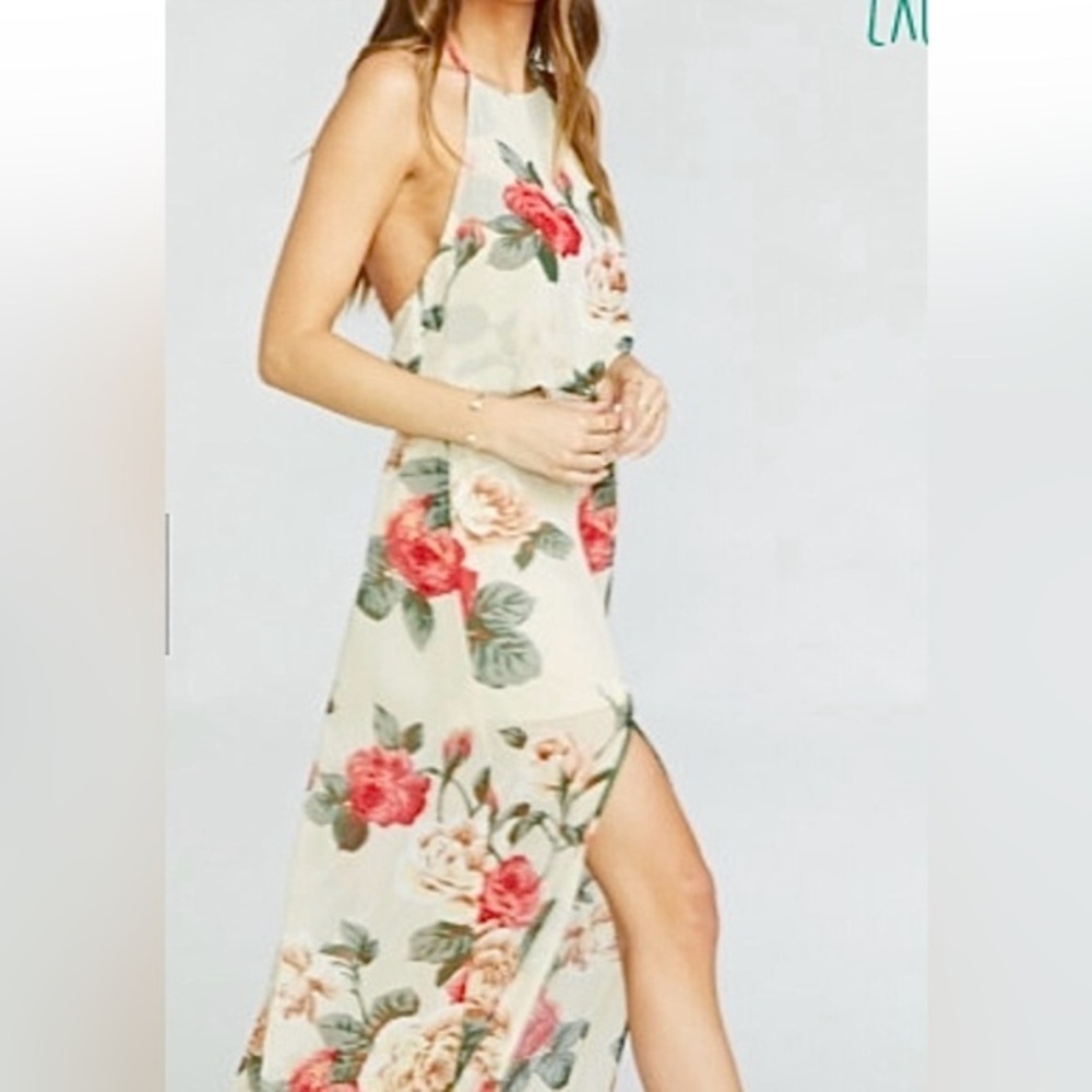 Show Me Your MuMu Floral Halter Maxi Dress Small - Picture 1 of 8